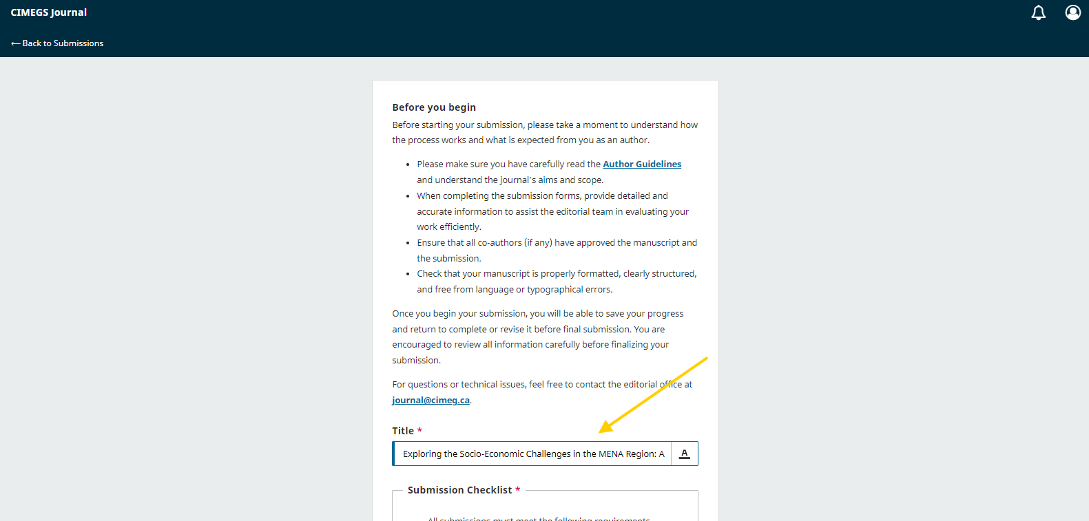 Submission Checklist 1
